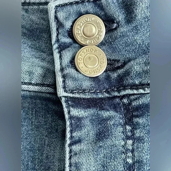 Topshop Three  High Waisted Flare Bell Bottom Stretch Jeans - Picture 4 of 14